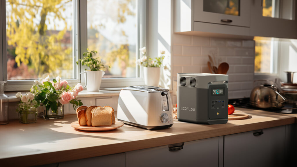 EcoFlow DELTA 2 can provide energy independence for your family toaster.