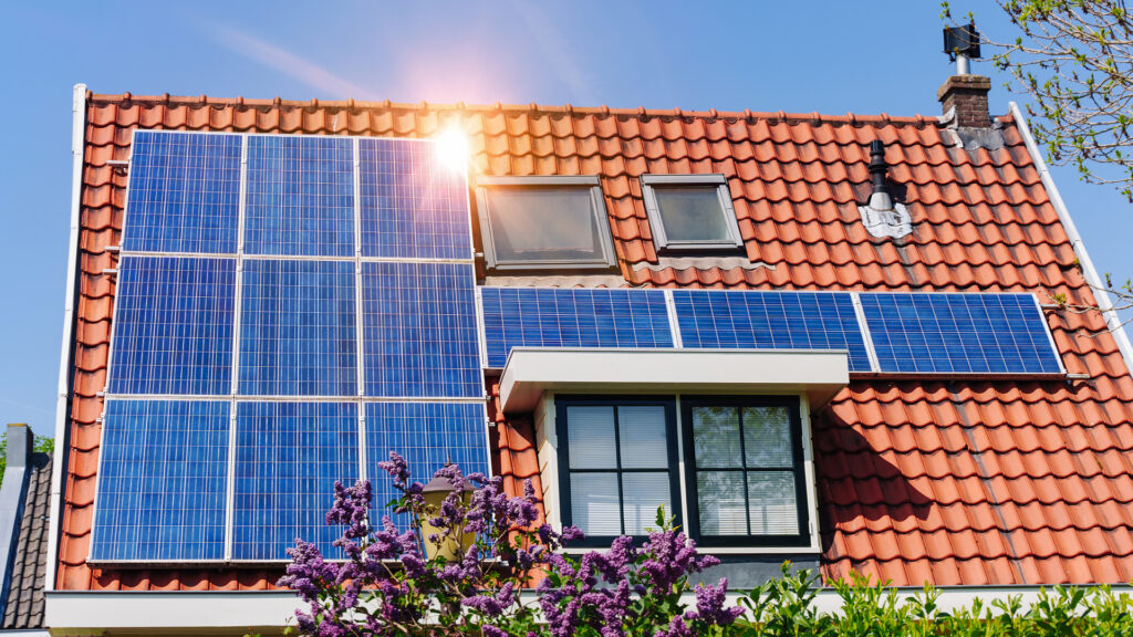Large-scale use of solar panels in residential buildings