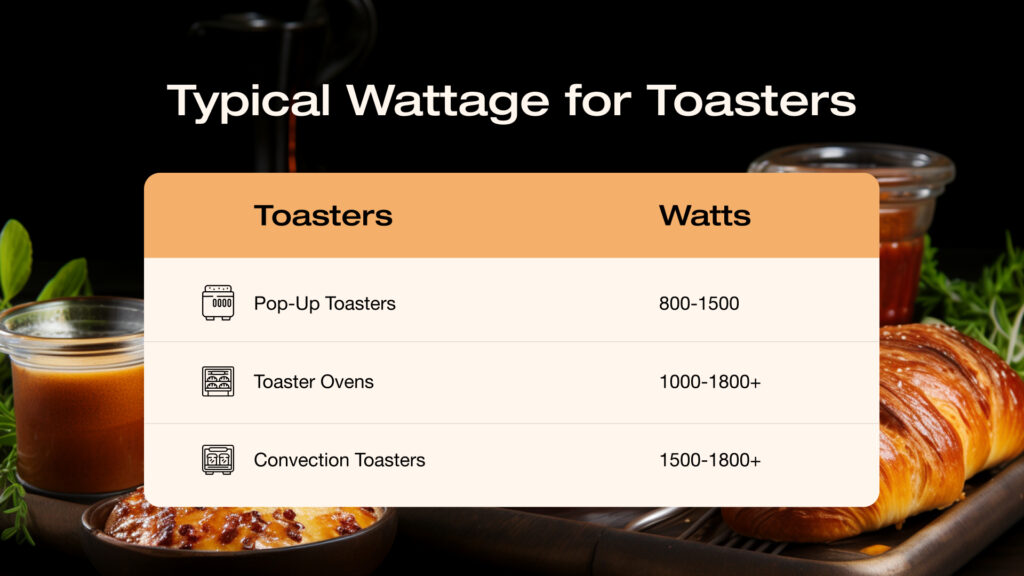 In-Depth Wattage Analysis: Comparison Chart of Classic Toasters' Power Usage.